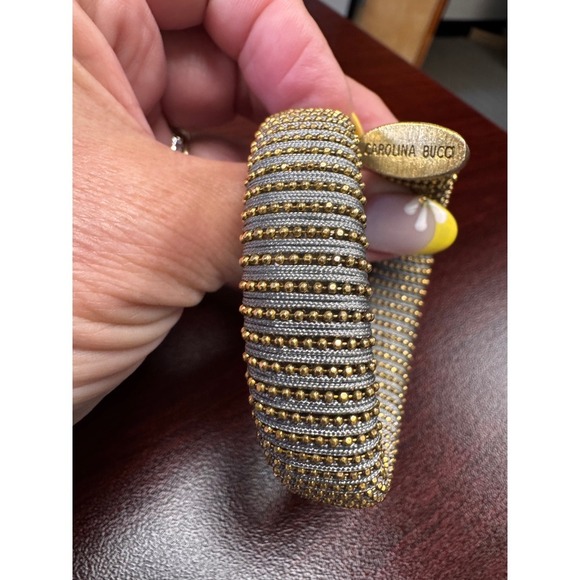 Carolina Bucci Woven Bangle Bracelet Gold Bead Accent Statement Jewelry - Picture 6 of 9